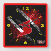 Trinidad und Tobago Flag und Karte Quadratische Wanduhr (Vorderseite)