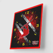Trinidad und Tobago Flag und Karte Quadratische Wanduhr (Winkel)