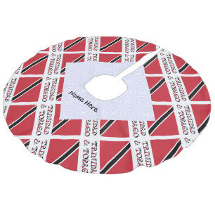 Trinidad und Tobago-Flagge gekachelt personalisier Leinenimitat Weihnachtsbaumdecke