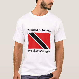 Trinidad und Tobago-Flagge + Karte + Text-T - T-Shirt