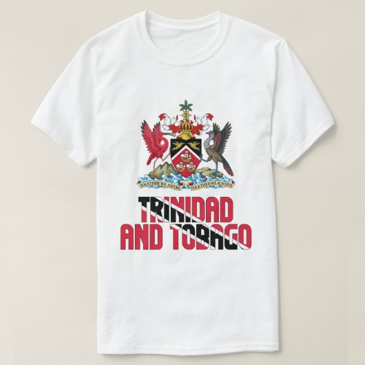 Trinidad und Tobago - Flagge und Wappen T-Shirt (Design vorne)