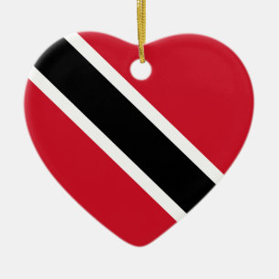 Trinidad und Tobago-Flaggen-Herz-Verzierung Keramik Ornament