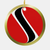 Trinidad und Tobago-Flaggen-Verzierung Keramikornament (Hinten)