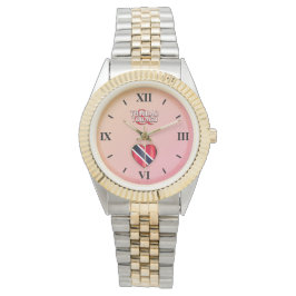 Trinidad und Tobago Herzenflagge Armbanduhr