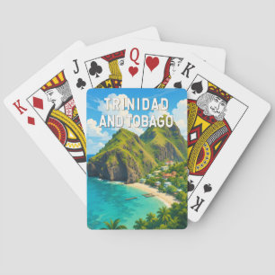 Trinidad und Tobago Illustration Reise Kunst Retro Spielkarten