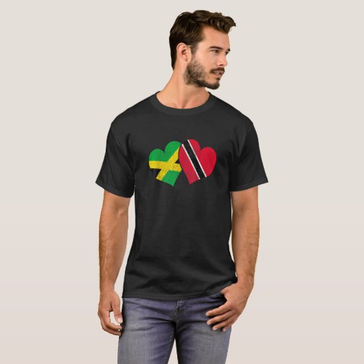Trinidad und Tobago Jamaica Trinidadian Flaggenher T-Shirt (Vorne ganz)