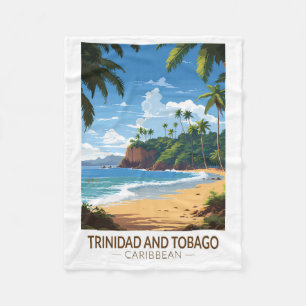 Trinidad und Tobago Karibik Reise Kunst Vintage Fleecedecke