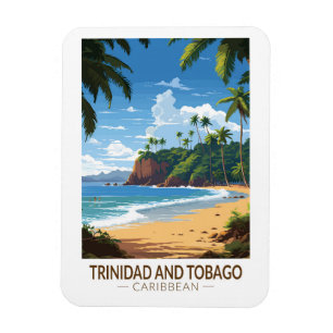 Trinidad und Tobago Karibik Reise Kunst Vintage Magnet