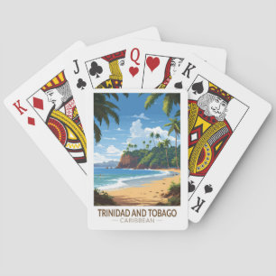Trinidad und Tobago Karibik Reise Kunst Vintage Spielkarten