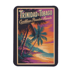 Trinidad und Tobago Landschaft Illustration Reise Magnet