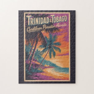 Trinidad und Tobago Landschaft Illustration Reise Puzzle