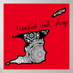 Trinidad und Tobago Map Poster