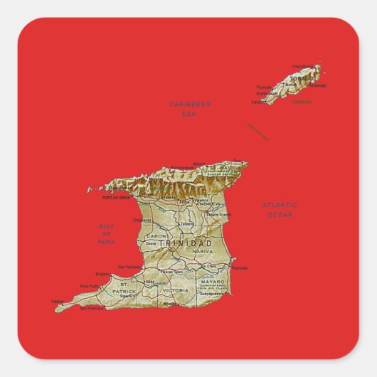 Trinidad und Tobago Map Sticker (Vorderseite)