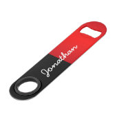 Trinidad und Tobago mit Ihrem Namen Dot Pattern Fl Speed Flaschenöffner (Vorderseite Schrägansicht)