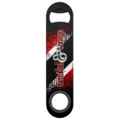 Trinidad und Tobago mit Ihrem Namen Dot Pattern Fl Speed Flaschenöffner (Rückseite)
