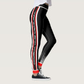 Trinidad und Tobago on (Rotes Weiß Schwarz) Leggings (Rechts)