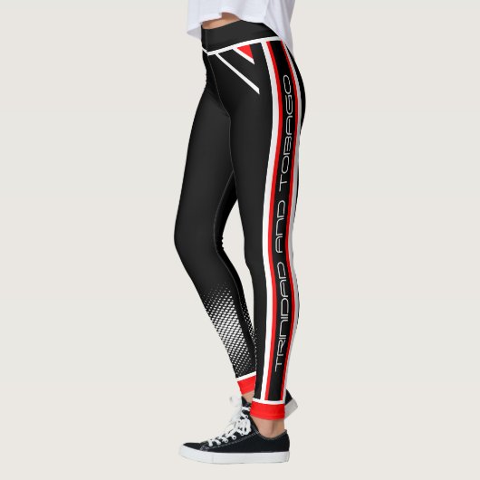 Trinidad und Tobago on (Rotes Weiß Schwarz) Leggings (Links)