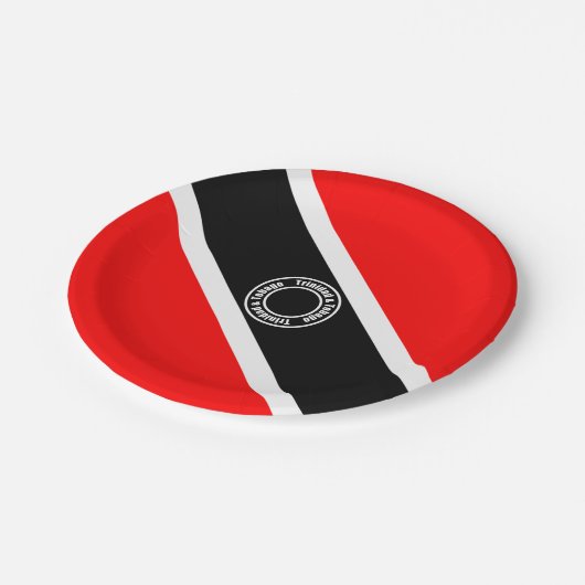 Trinidad und Tobago Pappteller (Schrägansicht)