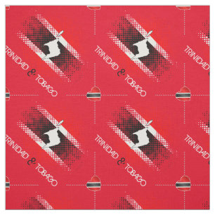 Trinidad und Tobago-Punktmuster-Herzflagge auf Rot Stoff