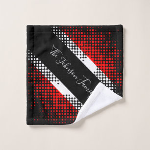 Trinidad und Tobago-Punktmusterflagge Familienna Badhandtuch Set