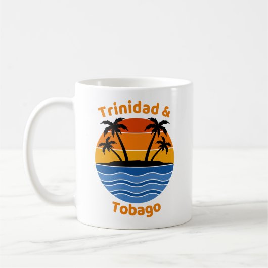 Trinidad und Tobago Retro Sunset Coffee Tasse (Links)