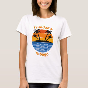 Trinidad und Tobago Retro Sunset T-Shirt