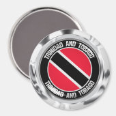Trinidad und Tobago Round Emblem Magnet (Vorderseite/Rückseite)