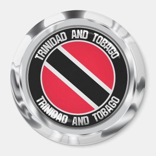 Trinidad und Tobago Round Emblem Magnet (Vorne)