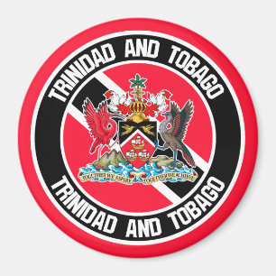 Trinidad und Tobago Round Emblem Magnet