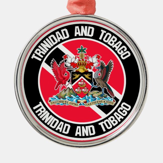 Trinidad und Tobago Round Emblem Ornament Aus Metall (Vorne)