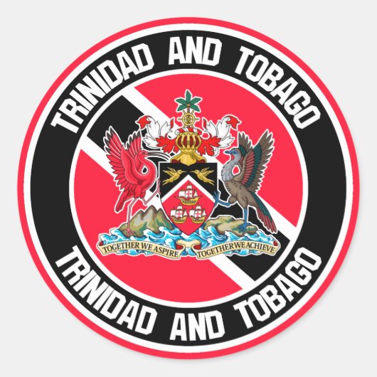 Trinidad und Tobago Round Emblem Runder Aufkleber (Vorderseite)