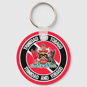 Trinidad und Tobago Round Emblem Schlüsselanhänger