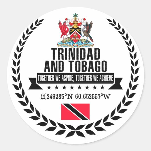 Trinidad und Tobago Runder Aufkleber (Vorderseite)