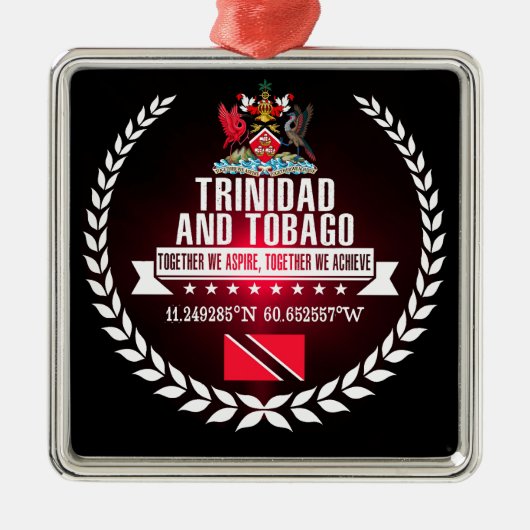Trinidad und Tobago Silbernes Ornament (Vorne)