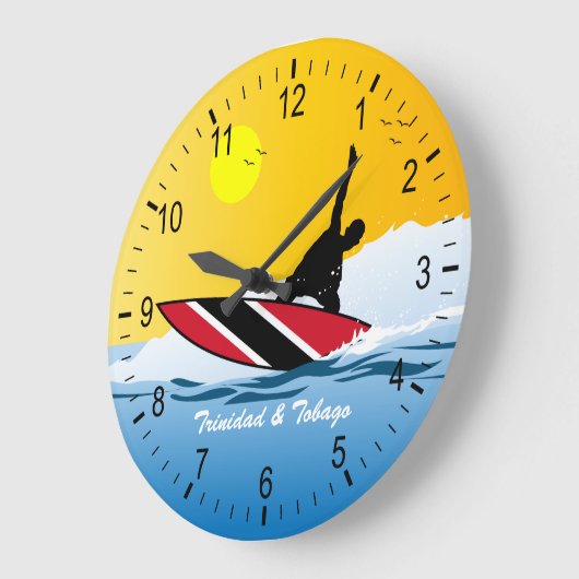 Trinidad und Tobago Surfer Große Wanduhr (Winkel)