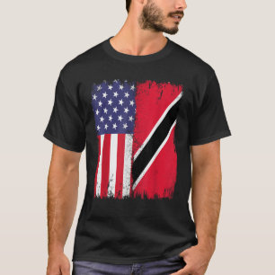 Trinidad und Tobago Trini Roots Halb USA Trinidad T-Shirt
