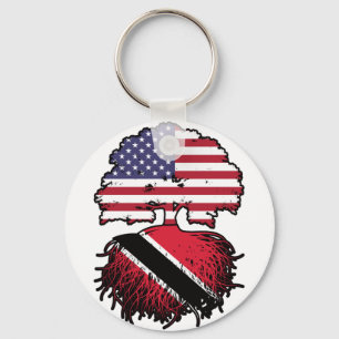 Trinidad und Tobago Trinidadian American USA Tree Schlüsselanhänger
