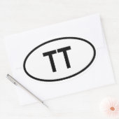 Trinidad und Tobago "TT" Ovaler Aufkleber (Umschlag)
