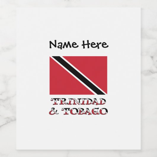 Trinidad und Tobago und Trinidadian mit Name Weinetikett (Einzelnes Label)