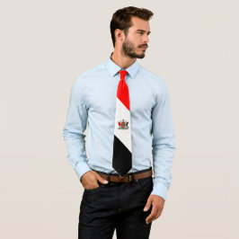 Trinidad und Tobago-Wappen auf dem roten weißen Sc Krawatte