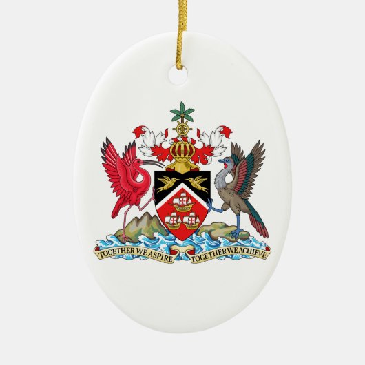 Trinidad und Tobago-Wappen Keramikornament (Vorne)