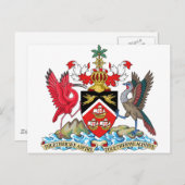 Trinidad und Tobago Wappen Postkarte (Vorne/Hinten)