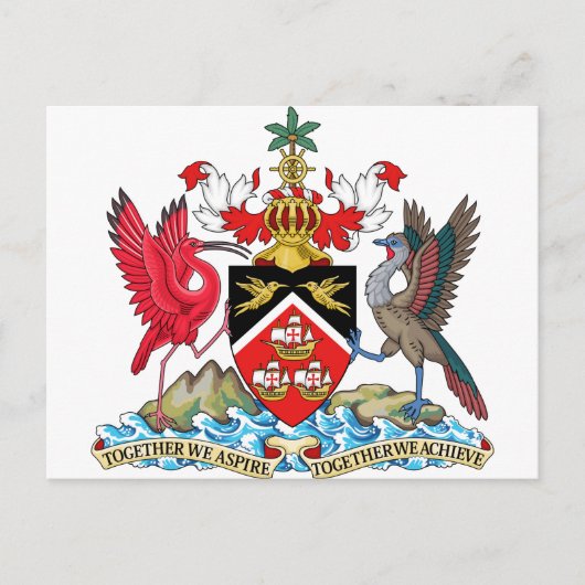 Trinidad und Tobago Wappen Postkarte (Vorderseite)