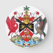 Trinidad und Tobago-Wappen Runde Wanduhr (Vorderseite)