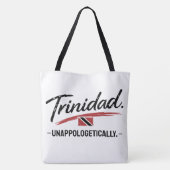 Trinidad Unverblümt Pride SCHWARZER TEXT Tasche (Rückseite)