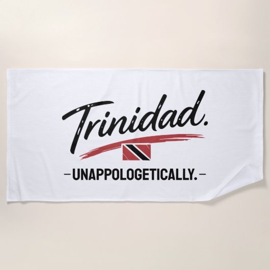 Trinidad Unverblümt Pride WEISS Strandtuch (Vorderseite)