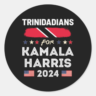 Trinidadians für Kamala Harris 2024 Trinidad und T Runder Aufkleber