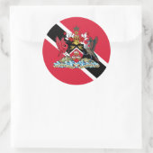 Trinidadians und Tobago Flagge & Wappen Runder Aufkleber (Tasche)