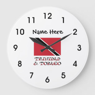 Trinidadischer Tobagischer und Trinidad Tobago-Fla Große Wanduhr