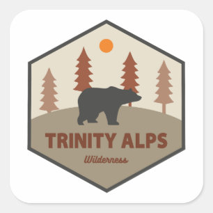 Trinity Alps Wilderness Kalifornien Bär Quadratischer Aufkleber